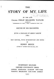 Front cover of The story of my life by Meadows Taylor