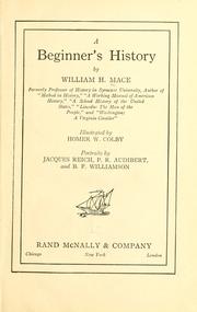 Cover of A beginner's history by William H. Mace
