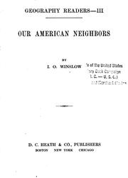 Front cover of Our American neighbors by I. O. Winslow