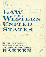 Cover of Law in Western United States (Legal History of North America) by Gordon Morris Bakken
