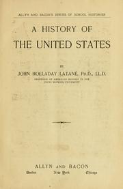 Front cover of A history of the United States by John Holladay Latané