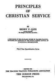 Front cover of Principles of Christian service by Cope, Henry Frederick