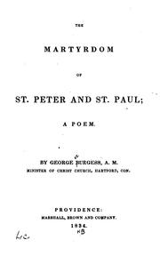 Front cover of The martyrdom of St. Peter and St. Paul by George Burgess