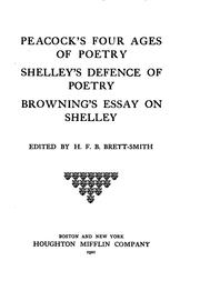 Cover of Peacock's Four ages of poetry by Thomas Love Peacock