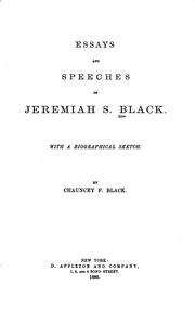 Front cover of Essays and speeches of Jeremiah S. Black by Jeremiah S. Black