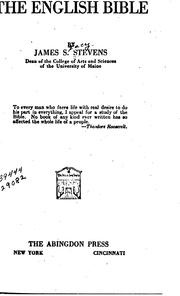 Front cover of The English Bible by Stevens, James Stacy