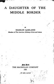 Front cover of A daughter of the middle border by Hamlin Garland