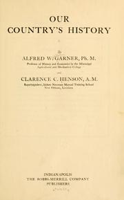 Front cover of Our country's history by Alfred William Garner