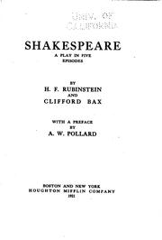 Cover of Shakespeare, a play in five episodes by Harold Frederick Rubinsteïn