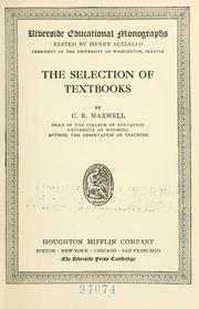 Front cover of The selection of textbooks by Charles Robert Maxwell
