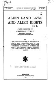 Front cover of Alien land laws and alien rights by Charles Forrest Curry