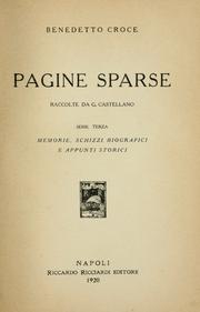 Cover of Pagine sparse by Benedetto Croce