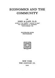 Front cover of Economics and the community by John A. Lapp