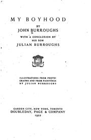 Cover of My boyhood by John Burroughs