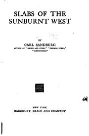 Front cover of Slabs of the sunburnt West by Carl Sandburg