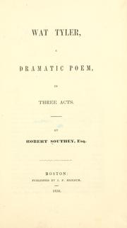 Cover of Wat Tyler by Robert Southey