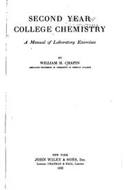 Front cover of Second year college chemistry by William H. Chapin