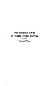 Front cover of The Supreme court in United States history by Warren, Charles