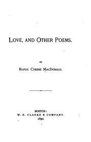 Front cover of Love, and other poems by Rufus Cyrene MacDonald