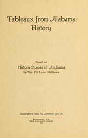 Front cover of Tableaux from Alabama history, based on History stories of Alabama by Lee, Lawrence Jr.