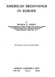 Cover of American beginnings in Europe by Wilbur Fisk Gordy