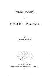 Cover of Narcissus by Malone, Walter