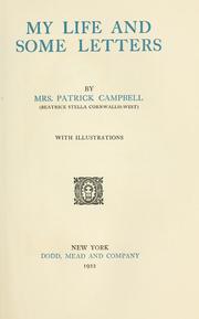 Front cover of My life and some letters by Mrs. Patrick Campbell