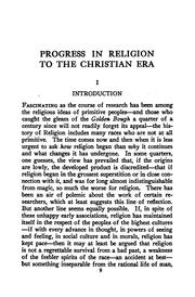 Front cover of Progress in religion to the Christian era by Terrot Reaveley Glover