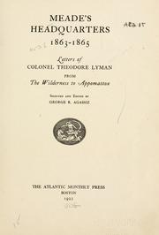 Front cover of Meade's headquarters, 1863-1865 by Lyman, Theodore
