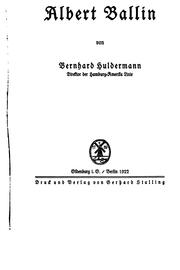 Cover of Albert Ballin by Bernhard Huldermann