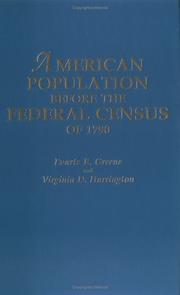 Front cover of American population before the Federal census of 1790 by Greene, Evarts Boutell