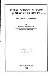 Cover of Rural school survey of New York state by Harlan Updegraff