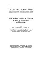 Front cover of The Karen people of Burma by Harry Ignatius Marshall