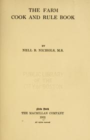 Cover of The farm cook & rule book by Nell Beaubien Nichols