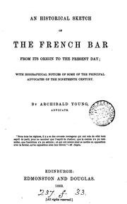 Front cover of An historical sketch of the French bar from its origin to the present day by Young, Archibald