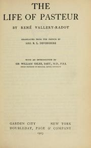 Cover of Vie de Pasteur by René Vallery-Radot