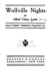 Front cover of Wolfville nights by Alfred Henry Lewis