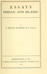 Front cover of Essays Indian and Islamic by S. Khuda Bukhsh