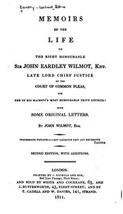 Front cover of Memoirs of the life of the Right Honourable Sir John Eardley Wilmot, knt by John Eardley-Wilmot