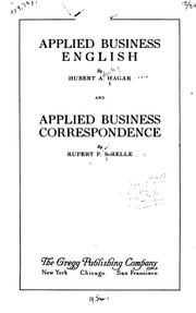 Front cover of Applied business English by Hubert Adonley Hagar