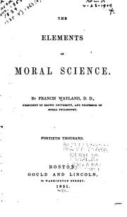 Cover of The elements of moral science by Francis Wayland