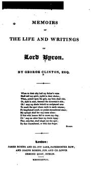 Front cover of Memoirs of the life and writings of Lord Byron by George Clinton