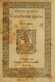 Front cover of Colin Clouts come home againe by Edmund Spenser