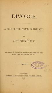 Cover of Divorce by Augustin Daly
