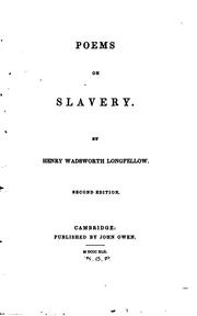 Front cover of Poems on Slavery by Henry Wadsworth Longfellow