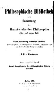 Front cover of Encyklopädie der philosophischen Wissenschaften im Grundrisse by Georg Wilhelm Friedrich Hegel