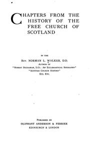 Front cover of Chapters from the history of the Free church of Scotland by Walker, Norman L.
