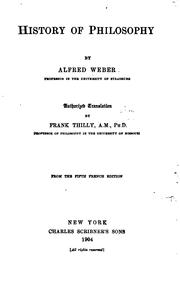 Cover of History of philosophy by Weber, Alfred