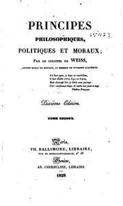 Front cover of Principes philosophiques, politiques et moraux by François Rodolphe de Weiss