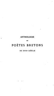 Front cover of Anthologie des poètes bretons du XVIIe siècle by Stéphane Halgan